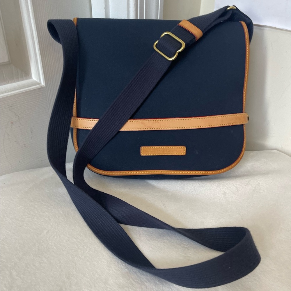 Dooney & Bourke Navy Messenger Bag with Tan Trim EUC - Picture 13 of 15